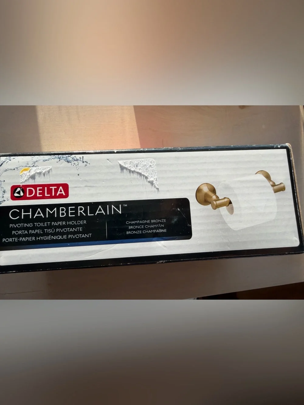 New Delta Chamberlain Champagne Bronze Toilet Paper Holder